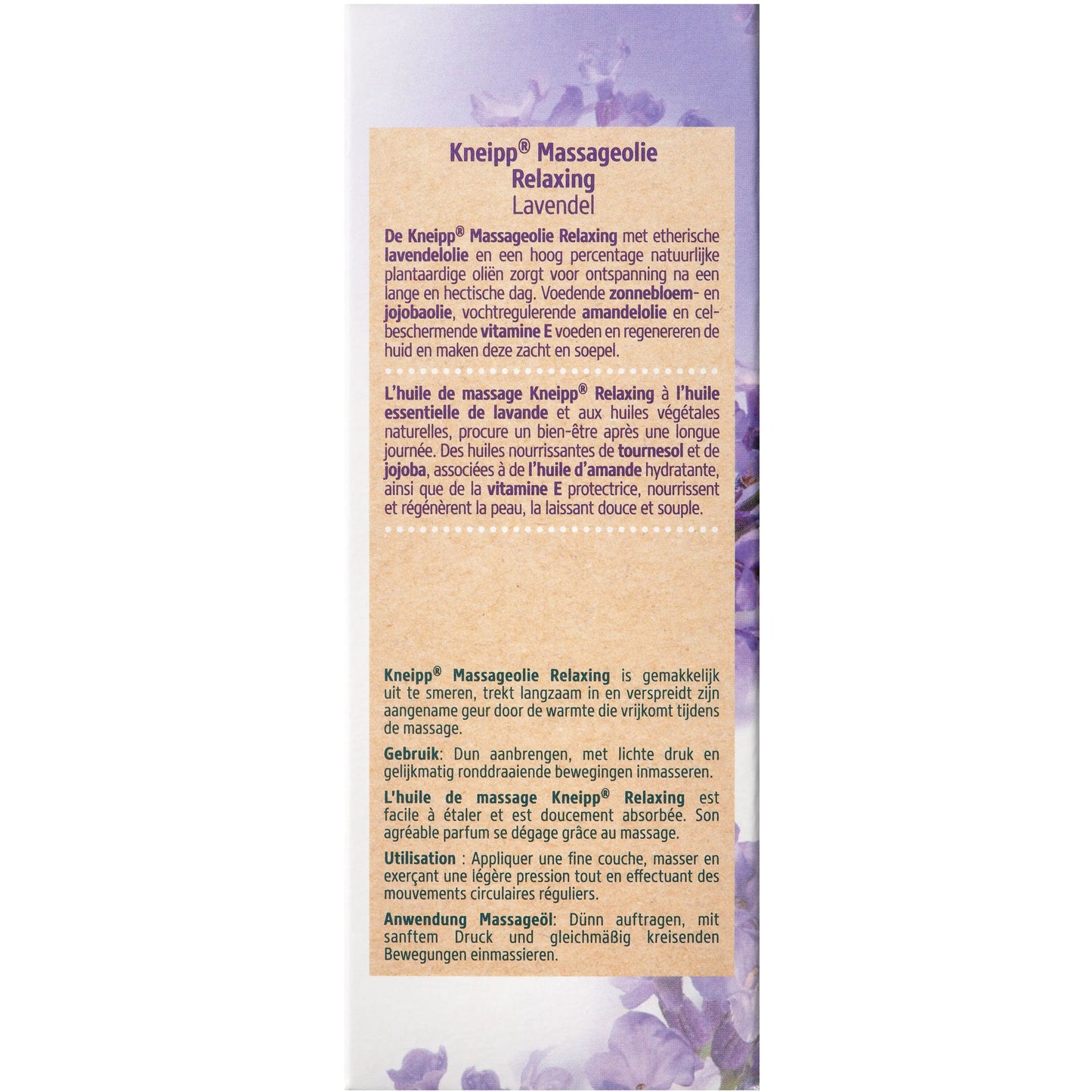 Kneipp Massageolie Relaxing – Ontspanning voor lichaam en geest